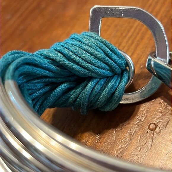 Bundle 3 for $15 Silver-tone Metal Covering Teal Multi-Strand Bracelet - Picture 10 of 10